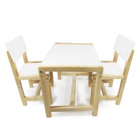 Детский растущий комплект стол и два стула  Я САМ "Лофт" (Белый, Сосна) в Красноуральске - krasnouralsk.mebel-74.com | фото