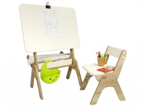 Детский растущий стол-парта и стул Я САМ "Умка" (Дуб/Серый) в Красноуральске - krasnouralsk.mebel-74.com | фото