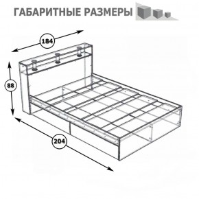 Камелия Кровать 1800, цвет белый, ШхГхВ 183,5х217х78,2 см., сп.м. 1800х2000 мм., без матраса, основание есть в Красноуральске - krasnouralsk.mebel-74.com | фото