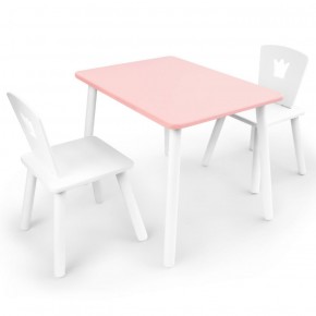 Комплект детской мебели стол и два стула Корона  (Розовый/Белый/Белый) в Красноуральске - krasnouralsk.mebel-74.com | фото