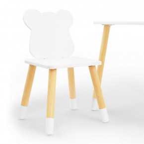 Комплект детской мебели стол и два стула Мишутка (Белый/Белый/Береза) в Красноуральске - krasnouralsk.mebel-74.com | фото