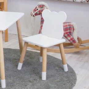 Комплект детской мебели стол и два стула Мишутка (Белый/Белый/Береза) в Красноуральске - krasnouralsk.mebel-74.com | фото