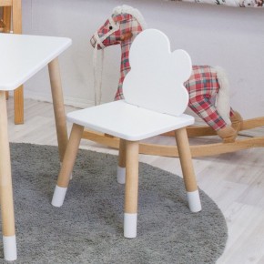 Комплект детской мебели стол и два стула Облачко (Белый/Белый/Береза) в Красноуральске - krasnouralsk.mebel-74.com | фото
