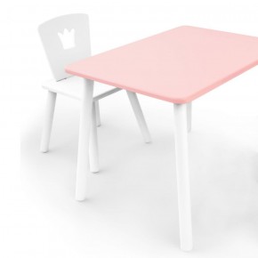 Комплект детской мебели стол и стул Корона (Розовый/Белый/Белый) в Красноуральске - krasnouralsk.mebel-74.com | фото