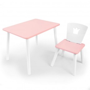 Комплект детской мебели стол и стул Корона (Розовый/Розовый/Белый) в Красноуральске - krasnouralsk.mebel-74.com | фото