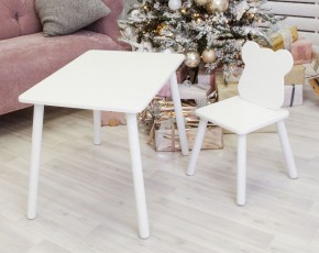 Комплект детской мебели стол и стул Мишутка (Белый/Белый/Белый) в Красноуральске - krasnouralsk.mebel-74.com | фото