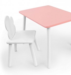 Комплект детской мебели стол и стул Облачко (Розывый/Белый/Белый) в Красноуральске - krasnouralsk.mebel-74.com | фото