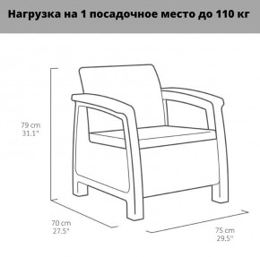 Комплект мебели Корфу Рест (Corfu Rest - without table) графит в Красноуральске - krasnouralsk.mebel-74.com | фото