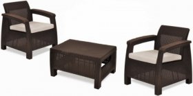 Комплект мебели Корфу Уикенд (Corfu Weekend) коричневый - серо-бежевый * в Красноуральске - krasnouralsk.mebel-74.com | фото