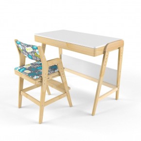 Комплект растущий стол и стул с чехлом 38 попугаев «Вуди» (Белый, Без покрытия, Салют) в Красноуральске - krasnouralsk.mebel-74.com | фото