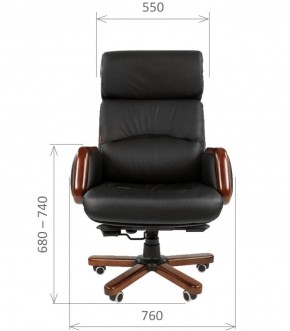 Кресло для руководителя CHAIRMAN 417 (Натуральная кожа) Черное в Красноуральске - krasnouralsk.mebel-74.com | фото