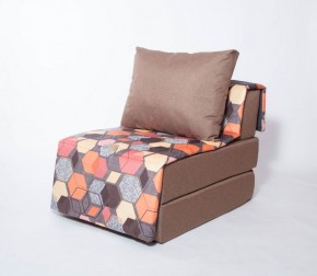Кресло-кровать бескаркасное Харви (коричневый-геометрия браун) в Красноуральске - krasnouralsk.mebel-74.com | фото