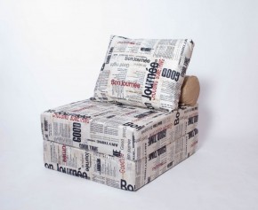 Кресло-кровать-пуф бескаркасное Прайм (Газета) в Красноуральске - krasnouralsk.mebel-74.com | фото