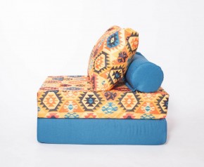 Кресло-кровать-пуф бескаркасное Прайм (мехико желтый-морская волна) в Красноуральске - krasnouralsk.mebel-74.com | фото