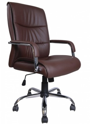Кресло офисное BRABIX "Space EX-508" (экокожа, хром, коричневое) 531164 в Красноуральске - krasnouralsk.mebel-74.com | фото