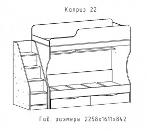 КАПРИЗ-22 Кровать двухъярусная 800 настил ЛДСП в Красноуральске - krasnouralsk.mebel-74.com | фото
