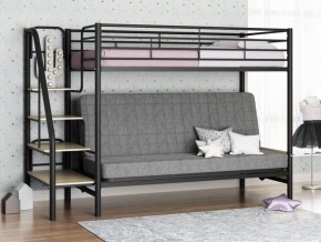 Кровать двухъярусная с диваном "Мадлен-3" (Черный/Серый) в Красноуральске - krasnouralsk.mebel-74.com | фото