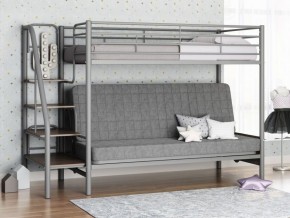 Кровать двухъярусная с диваном "Мадлен-3" (Серый/Серый) в Красноуральске - krasnouralsk.mebel-74.com | фото