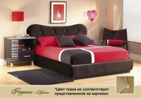 Кровать Феодосия 1400 со стразами в к/з "Классик 307 коричневый" (серия Норма) +основание +ПМ в Красноуральске - krasnouralsk.mebel-74.com | фото