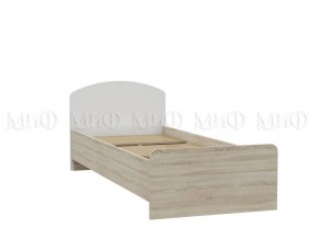 МАРТИНА Кровать 800 с настилом ЛДСП (Белый глянец/дуб сонома) в Красноуральске - krasnouralsk.mebel-74.com | фото
