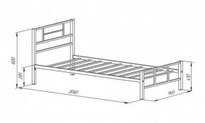 Кровать металлическая "Кадис 900х1900" Белый в Красноуральске - krasnouralsk.mebel-74.com | фото