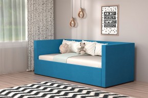Кровать с ПМ (арт.030) (с/м 900*2000мм) (б/матр), ткань синяя в Красноуральске - krasnouralsk.mebel-74.com | фото