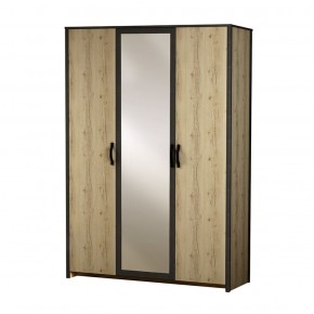 Шкаф 3-дверный с зеркалом №885 Гранж в Красноуральске - krasnouralsk.mebel-74.com | фото