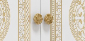 Шкаф 4-х дверный с зеркалами (12.244) Грация (белый/золото) в Красноуральске - krasnouralsk.mebel-74.com | фото