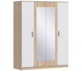 Шкаф 4х дверный с зеркалами Уют СБ-2750/1 (Дуб Сонома/Белый) в Красноуральске - krasnouralsk.mebel-74.com | фото