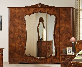 Шкаф 5-и дверный с зеркалами (20.145) Тициана (орех) в Красноуральске - krasnouralsk.mebel-74.com | фото