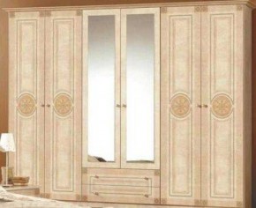 Шкаф 6-и дверный с зеркалами (02.146) Рома (беж) в Красноуральске - krasnouralsk.mebel-74.com | фото