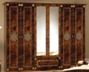 Шкаф 6-и дверный с зеркалами (02.146) Рома (орех) в Красноуральске - krasnouralsk.mebel-74.com | фото
