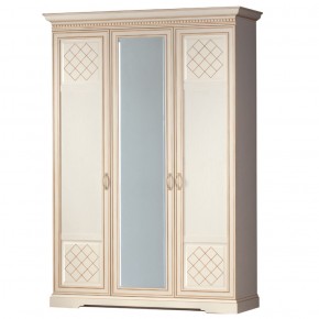 Шкаф для одежды 3-дверный №800 Парма кремовый белый в Красноуральске - krasnouralsk.mebel-74.com | фото